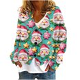 thumbnail image 2 of Cárdigan informal con estampado navideño para mujer, chaqueta con botones, blusa de poliéster, 2 of 5