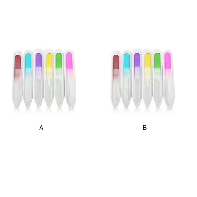 Ensemble de 6 Pcs Lime à Ongles Surface Givrée Légère Résistante à l'Usure Pièces Ongles Robuste Réutilisable Bricolage Artisanat Verre Art des Ongles Outils de Manucure 14 cm