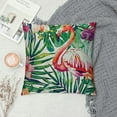 thumbnail image 2 of Creowell Tropical Leaves Pillow Covers  Outdoor Decorations Green Leaf Flowers Flamingo Bird Throw Pillowcases Cushion Cover for Sofa Bed Farmhouse Car Couch Party Favor, 2 of 5