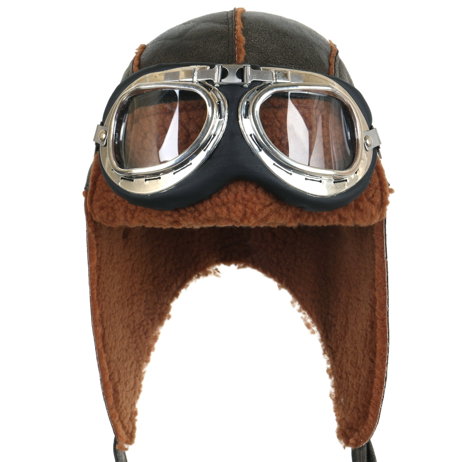 ililily Aviator Hat Winter Snowboard Fur Ear flaps Trooper Trapper Pilot Goggles
