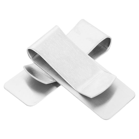ROSENICE 2Pcs Small Metal Money Clip Banknote Clip Stainless Steel Portable for Travel 1.97X0.75X0.35In