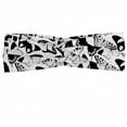 thumbnail image 1 of Butterfly Headband, Bicoloured Silhouettes of Flying Insects with Different Style Wings, Elastic and Soft Women's Bandana for Sports and Everyday Use, Grey Red Coconut, by Ambesonne, 1 of 3