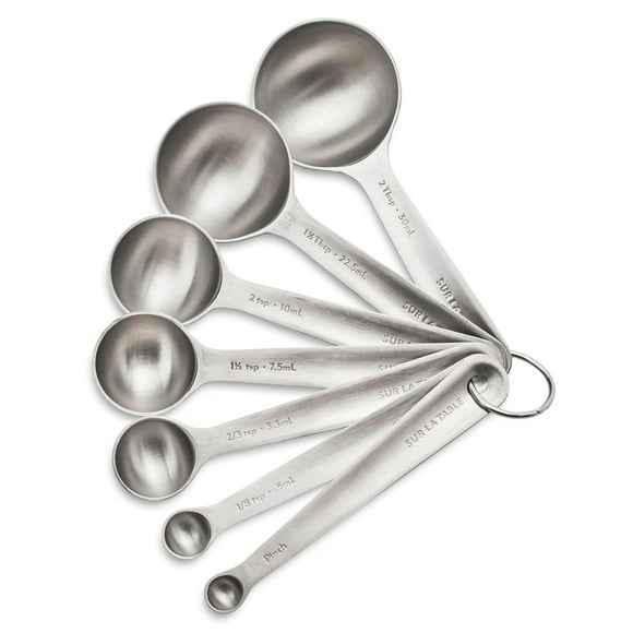 Sur La Table Odd-Size Measuring Spoons Set Of 7 Silver