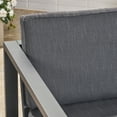 thumbnail image 2 of Quentin Outdoor Aluminum Loveseat and Coffee Table Set, Black, Dark Gray, 2 of 11