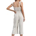 thumbnail image 5 of Lilgiuy Woman Fashion Striped Sleeveless Open Back Sling Tie Jumpsuit Khaki 4(S) Dresses for 2022, 5 of 5