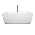 thumbnail image 2 of Laura 59 Inch Freestanding Bathtub in White with Polished Chrome Trim and Floor Mounted Faucet in Brushed Gold, 2 of 4