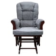thumbnail image 6 of Adeliza Gray Microfiber Glider Chair &amp; Ottoman Set - Cherry Wood Frame, 28" Wide, for Nursery or Living Room. Cozy &amp; Smooth Gliding., 6 of 7