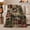 Lodge Lake, variant on Rustic Wilderness Lodge Patchwork Moose Pine Tree, Peaceful Mountain Lake Scene, Warm Flannel Blanket for Cabin and Lodge, Outdoor Lovers person's Day Gift, Artistic Home Decor