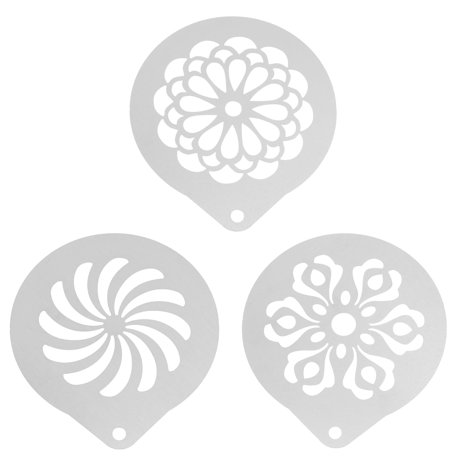 Siip Infuso Stainless Steel Coffee Pattern Stencils, Set of 3