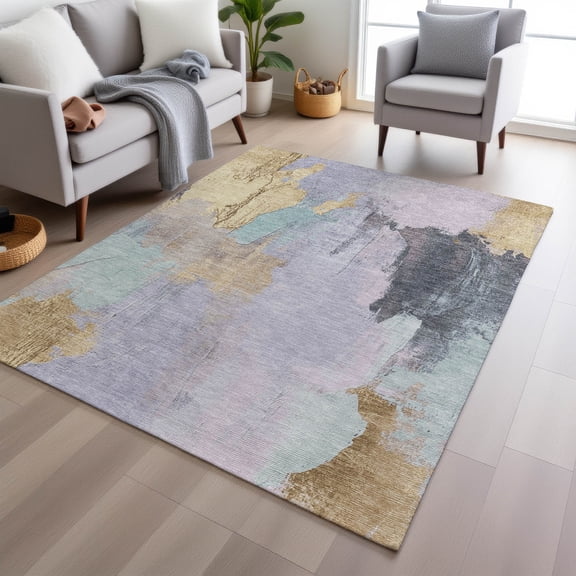 Addison Rugs Chantille Indoor/Outdoor Transitional Abstract Lavender Machine Washable Rectangle Rug, 10' x 14'