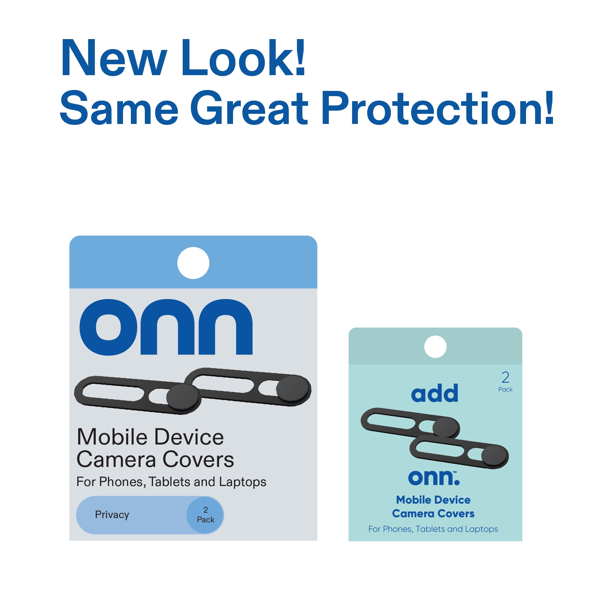 onn Webcam Sliding Privacy Cover for Cell Phones, Tablets and Laptops - 2 Pack