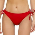 thumbnail image 2 of Siilsaa Women's Tie Side Bikini Bottoms Mid Rise String Bathing Suits Bottom Red,L, 2 of 5