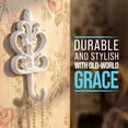 thumbnail image 3 of Comfify Pure White Cast Iron Wall Hooks Set of 3, 7.08 x 3.22 x 1.65 in Decorative Wall Mounted Hooks, 3 of 8