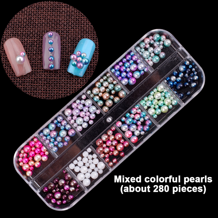 Nail Crystals Rhinestones Round Beads Flatback Glass Charms Gems Nail Studs  Diamonds for Nails Decoration - style 1