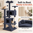 thumbnail image 3 of 54" Multi-Level Cat Tree Tower with Sisal Scratching Posts, 2 Cozy Condos, Perches, Climbing Ladder, and Hanging Toys, Stable Indoor Kitten Activity Center, 3 of 7