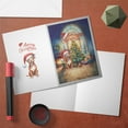 thumbnail image 3 of Merry Christmas Pitbull Santa Hat Xmas Tree Winter Holiday 5x7in Folded Greeting Card Terrier Dog Lover Single Note Card with Envelope - 01013, 3 of 5