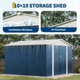 thumbnail image 3 of 10X10 FT Outdoor Storage Shed,Metal Garden Sheds, Large Outdoor Storage Shed for Tools, Lawn Equipment, Garden Supplies,All Weather Lockable Metal Shed(ship in 3 boxes)Floor not included, 3 of 9