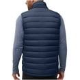thumbnail image 5 of UVEASISHA Lightweight Packable Puffer Vest Men Full Zip Sleeveless Stand Collar Winter Coats Outdoor Windproof Insulated Quilted Vest for Hiking Travel Navy L, 5 of 9