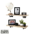 thumbnail image 3 of 24 in. x 7.5 in. x 6.75 in. Driftwood Tan Restore Wood Wall Shelving with Industrial Steel Pipe L- Brackets, 3 of 8