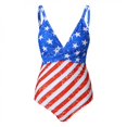 thumbnail image 3 of Jophufed Summer Tops for Women 2022 One-Piece Push-Up Pad Swimwear 4th of July Tops Swimsuit Beachwear Labor Day Sale, 3 of 7