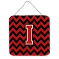 thumbnail image 1 of Lettre I Chevron Noir et Rouge Imprimé Suspendu au Mur Ou à la Porte, 1 of 1