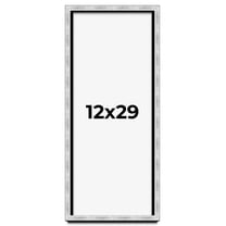 12x29 Frame Brushed Silver Solid Wood Picture Frame | 0.75 Inch Moulding Width | Rabbet Depth 0.75