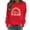 #231-Red, variant on Craaazy Women's Mama Printed Loose Casual Round-neck Long Sleeved Top with Cute Rainbow Print Gifts