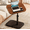 Nut-brown, variant on Adjustable Folding Laptop Table, Portable Home Office Desk, Bedside and Sofa Side Table, Sturdy Metal Frame, Space-Saving, Rotatable and Height Adjustable