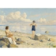 thumbnail image 3 of Paul Fischer 24x18 Black Modern Framed Museum Art Print Titled - On the Beach, 3 of 5