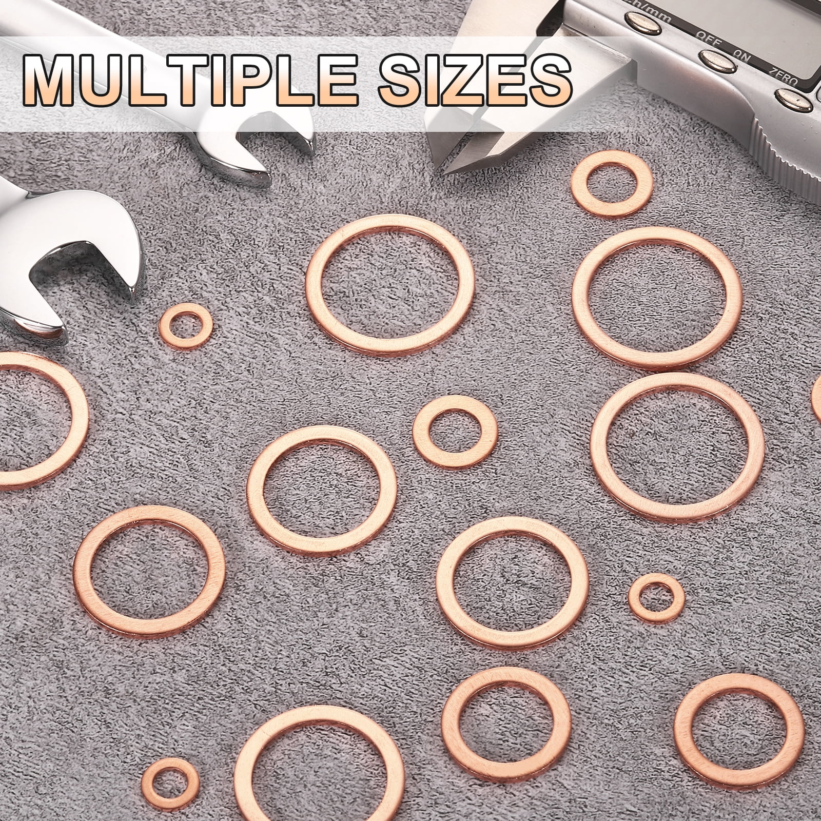 100 Pack M12 Flat Washer Copper Washer Sealing Rings, 12mm ID 18mm OD 1.5mm Thick