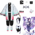 thumbnail image 2 of Disfraz de Cosplay de Kochou Shinobu, disfraz de Anime Demon Slayer, uniforme Akken para fiesta de Halloween, disfraz para niños, 2 of 4