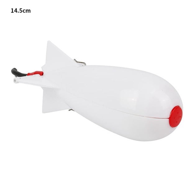 Eigraketly Alimentador de pesca de carpa, alimentador de cohetes flotantes, soporte de cebo, contenedor, herramienta de aparejos de pesca Pescar Blanco 14.5 cm Eigraketly OD001170-02