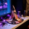 thumbnail image 4 of sruoe Halloween Quilted Witch Hat, Mystical Wizard Headwear, Halloween Party Accessory, Halloween Holiday Decor for Costume Match，Themed Gathering，Shelf Display, 4 of 7