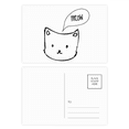 thumbnail image 1 of White Cat Head Mewing Animal Postcard Set Birthday Mailing Thanks Greeting Card, 1 of 3