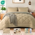 thumbnail image 2 of Sonoro Kate Juego de Edredón Queen Beige, Cama en una Bolsa de 5 Piezas, Juego de Cama Suave de Lujo para Todas las Estaciones con Edredón Alternativo, 1 Sábana Plana y 1 Sábana Ajustable, 1 Funda de Almohada y 1 Funda, 2 of 8