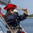 thumbnail image 3 of Yvsxxv Red Colonial Tricorn Pirate Hat Historical Reenactment Headwear 1Pc, 3 of 7