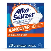 Alka-Seltzer Effervescent Hangover Relief, Aspirin, Caffeine, 20 Count