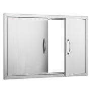 KFFKFF 36 x 24 Inch Double BBQ Access Door, Stainless Steel Outdoor Kitchen Door, Flush Mount Design with Handles, Ideal for BBQ Islands, Grilling Stations, and Outdoor Cabinets