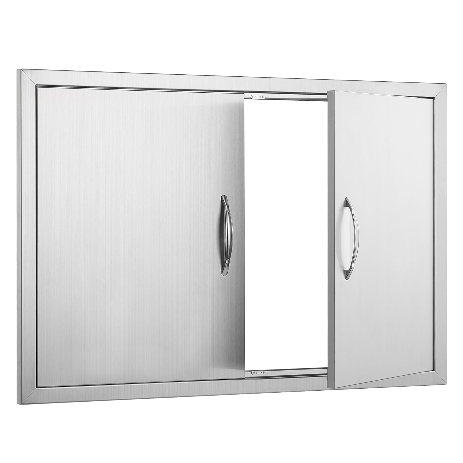 KFFKFF 36 x 24 Inch Double BBQ Access Door, Stainless Steel Outdoor Kitchen Door, Flush Mount Design with Handles, Ideal for BBQ Islands, Grilling Stations, and Outdoor Cabinets
