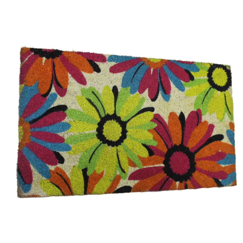 Floral nonslip Indoor outdoor coir doormat Housewarming gift