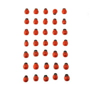 Self Adhesive Spotted Lady Bug Stickers, Red, 35-Count