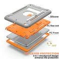 thumbnail image 3 of iPad 10.2 Case (9th/8th/7th Generation, 2021/2020/2019 Release), Dual Layer Shockproof Lightweight Hybrid Rugged Kickstand Protective Cover with Pencil Holder, Gray/Orange, 3 of 5
