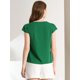 thumbnail image 5 of Camiseta Manga Tulipán Cuello En V Básico Para Mujer Verde oscuro M, 5 of 6
