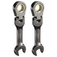thumbnail image 1 of Uxcell 2Pcs Flex Head Stubby Ratcheting Combination Wrench 11mm Métrico 72-Dientes Acero CR-V Niquelado, 1 of 6