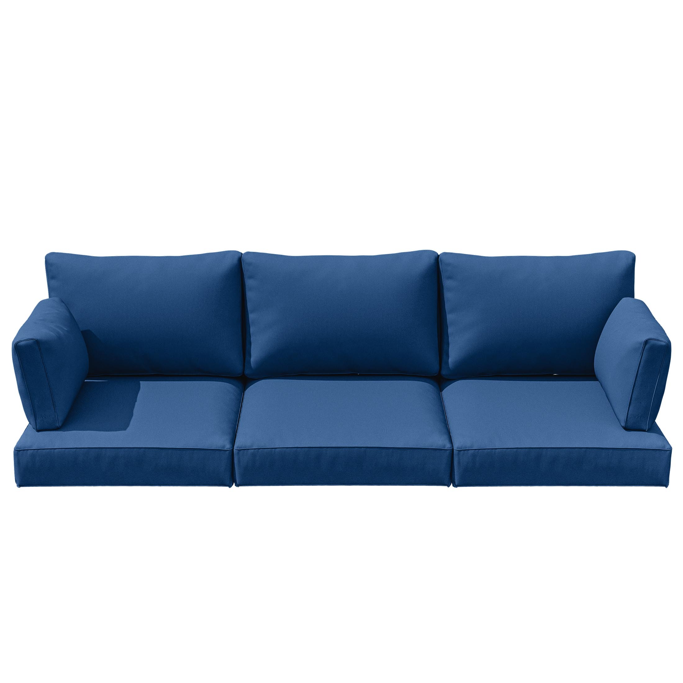 Pakunoda Outdoor Cushions Replacement, 8 Piece Sectional Cushion Fits 3-Seat, 4” Foam Deep Seat, for Patio Rattan Wicker Replacement Cushion, Liner&Cover, Blue