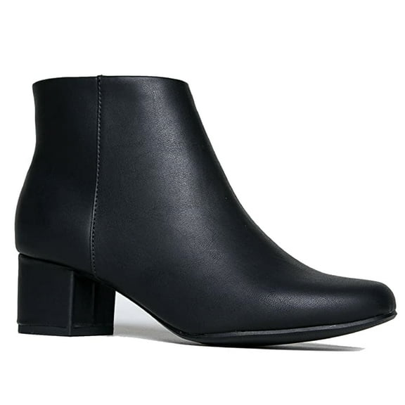 J. Adams Jody Ankle Bootie - Low Heel Zip Up Round Toe Stylish Vegan Leather Boots