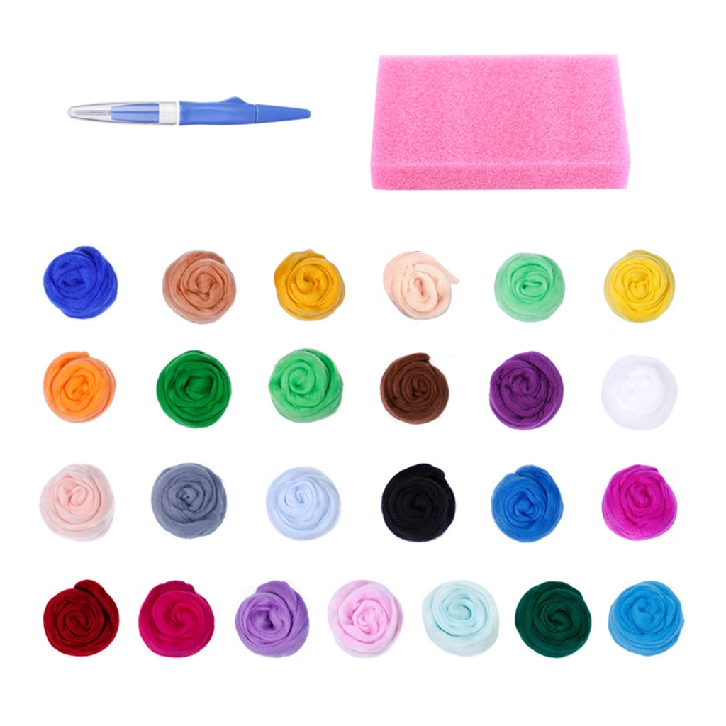 7/8/9/10 Color Needle Felting Supplies with Wool Felt Needle Tool Craft Wool Felted Set for Beginner Wool Felting Craft