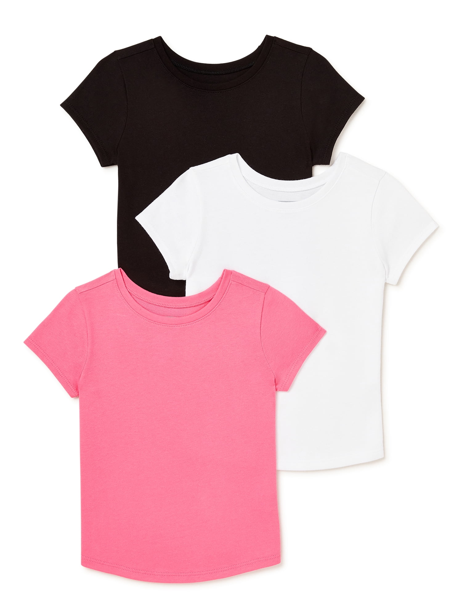 Garanimals Baby and Toddler Girls' Short Sleeve T-Shirt, 3-Pack, Sizes 12M-5T