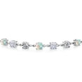 thumbnail image 2 of Gem Stone King 925 Sterling Silver Lab Grown Diamond Tennis Bracelet for Women Cabochon Simulated Opal Moissanite (2.51 Cttw, Fully Adjustable up to 9 inch), 2 of 3