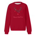 thumbnail image 5 of Aocisk Chandail à Col Rond à Manches Longues pour Femme avec Imprimé Graphique de Noël, Haut Décontracté à Motif Festif, Rouge, TG, 5 of 5